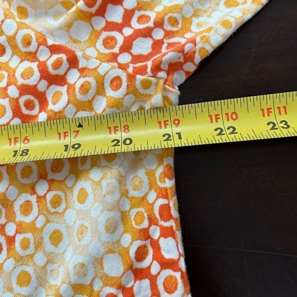 Chico’s Women’s Orange Multicolor Printed Rayon 3/4 Sleeve Keyhole Top Sz 3 (XL) - Picture 11 of 13